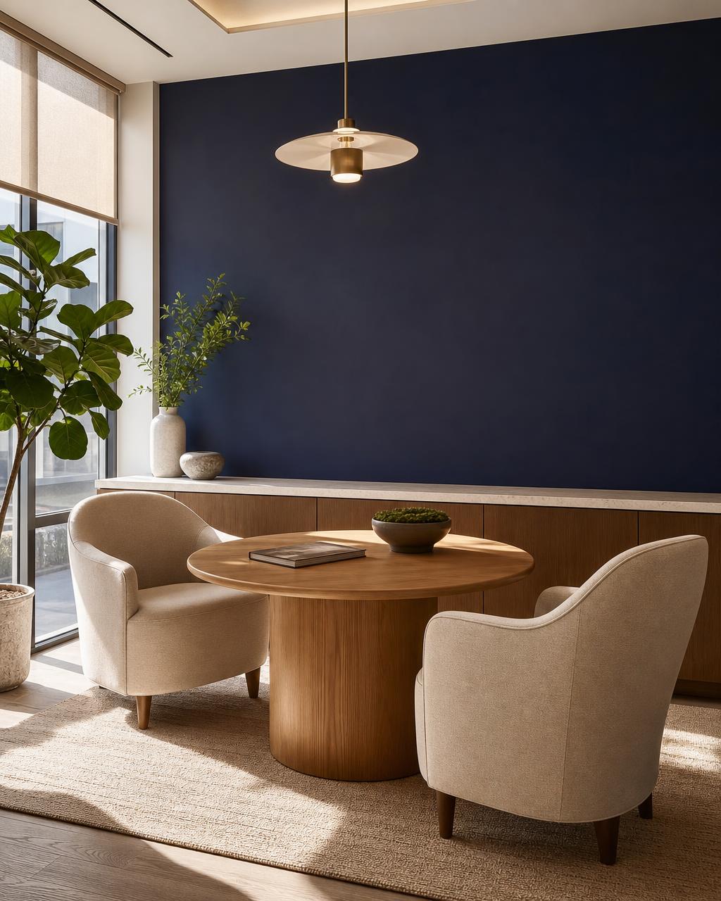 Consultation room set up for a conversation