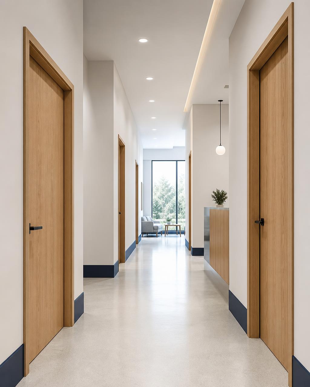 Corridor connecting the treatment rooms