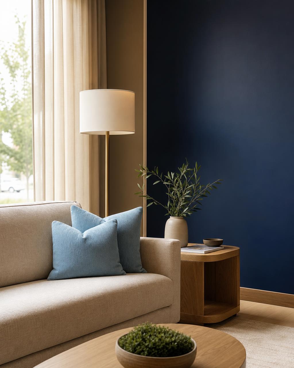 Waiting lounge with natural light and soft seating